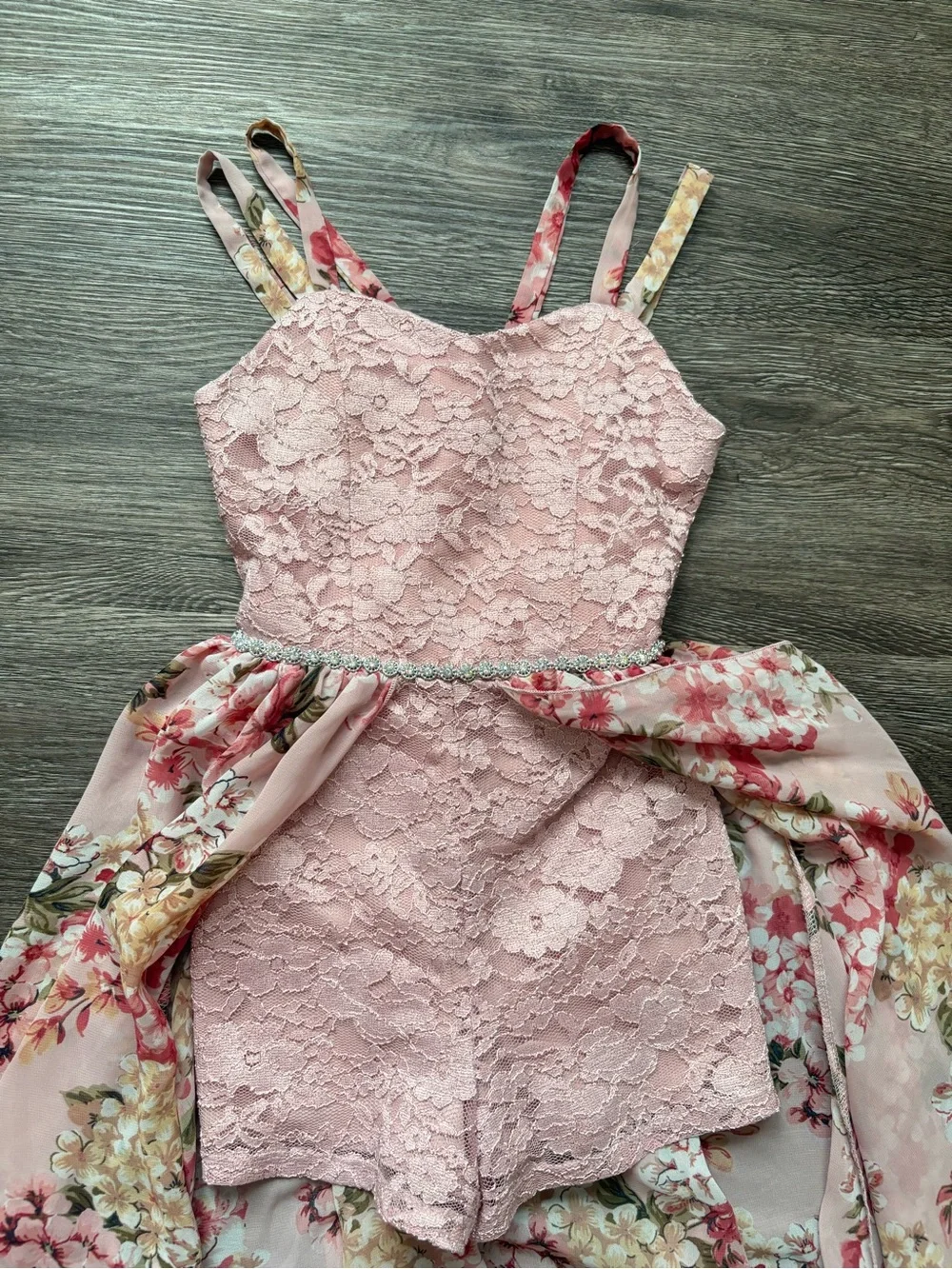 Speechless Pink Floral Lace High-Low Party Dress
